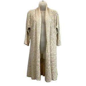 Eileen Fisher Linen Cotton Open-Front Cardigan Oatmeal XL